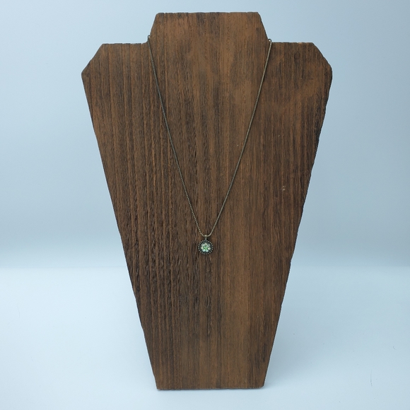 Lia Sophia Dainty Necklace Crystal Circle Brass 16 - Picture 7 of 7